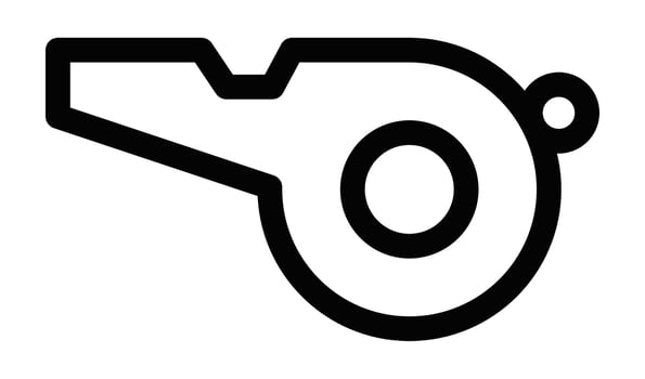 Simple whistle sports icon . Editable stroke. vector