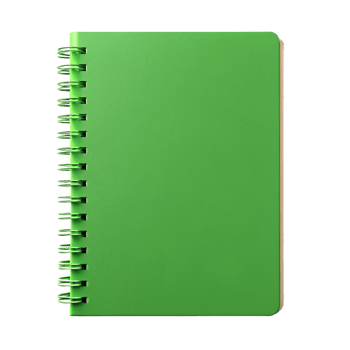 Blank Green Spiral-Bound Notebook png