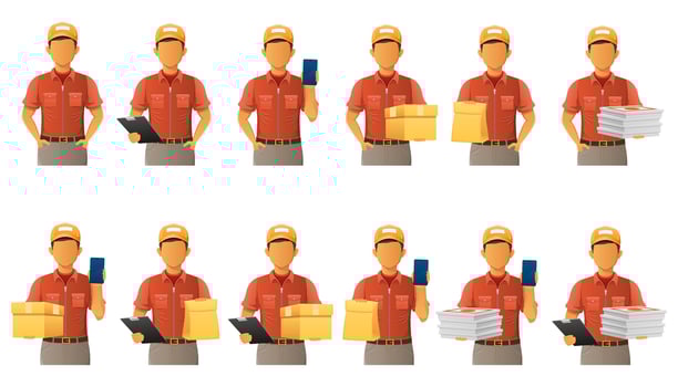 delivery young man service fast express illustration isolated on background vector