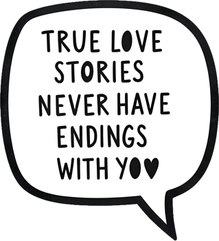 Romantic Valentines Day clipart showcasing charming love phrases. . png
