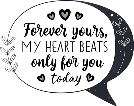 Valentines Day decorative phrase clipart with charming hearts. . png