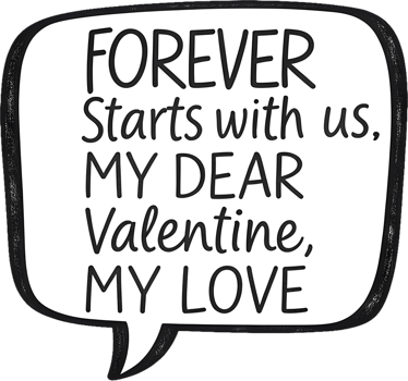 Valentines Day clipart featuring heartwarming decorative phrase designs. . png