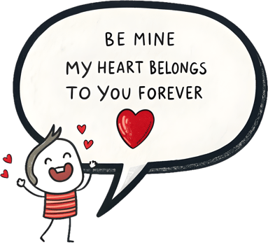 Heart-themed Valentines Day phrase clipart for unique designs. . png