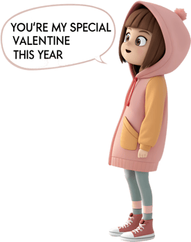 Lovely girl Valentines clipart for romantic holiday creations. . png
