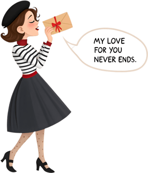 Romantic clipart featuring girl in pink Valentines theme. . png