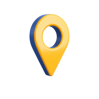 3D yellow location pin icon for navigation and mapping applications. png