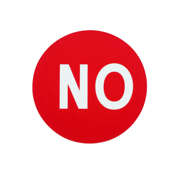 A bold red sign with the word 'NO' emphasizing prohibition or rejection. png