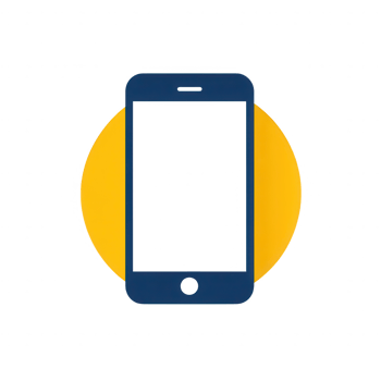 A modern smartphone design with a vibrant yellow background. png