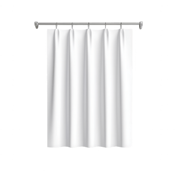 A pristine white curtain gently draping, perfect for home decoration. png