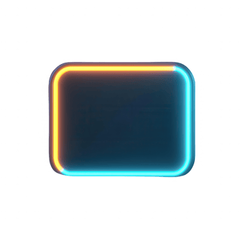 A vibrant neon light frame, perfect for highlighting your content in a modern style. png
