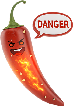 Cartoon Chili with Hot Pepper and Angry Expression. . png