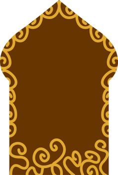 Islamic frame with gold patterns png