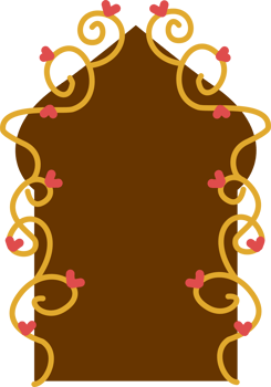 Golden frame with heart ornament png