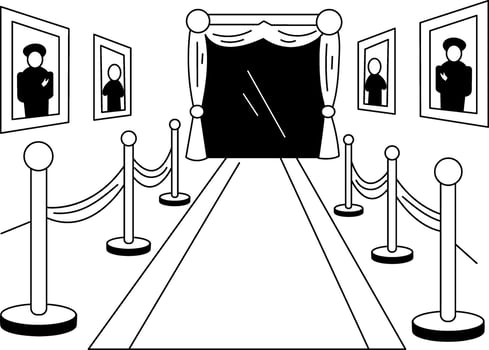 Casino entrance illustration in glyph style vector