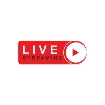 Live streaming play logo icon design vector