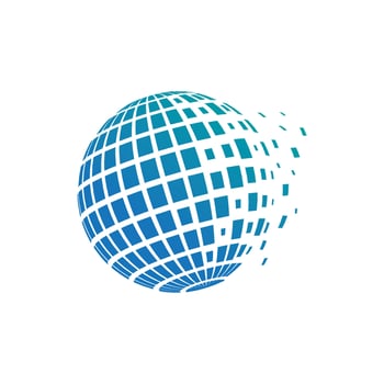 Global technology logo design template vector