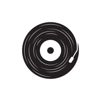 Vinyl music record logo design template vector