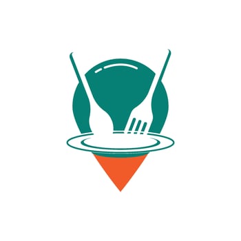 Food Location or point Icon Logo Design template vector