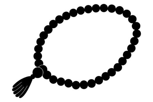 Islamic bead silhouette icon illustration vector