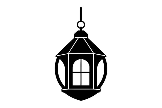 Lantern silhouette icon illustration vector