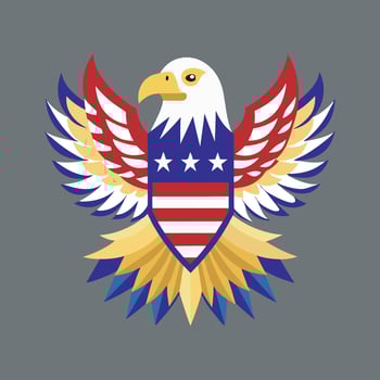 The flag winged eagle of liberty vector