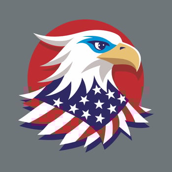 Stars and Stripes eagle for independence day background design vector