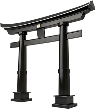 Elegant Torii gate symbol for Japanese spiritual culture. . png