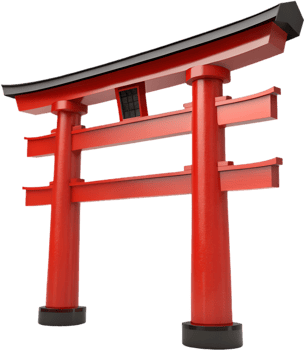 Elegant Shinto Torii gate symbol reflecting Japanese spirituality. . png