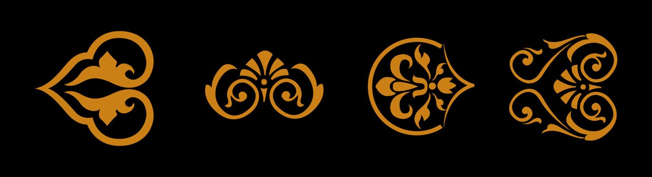Islamic ornament art designs illustration on gold colour vector