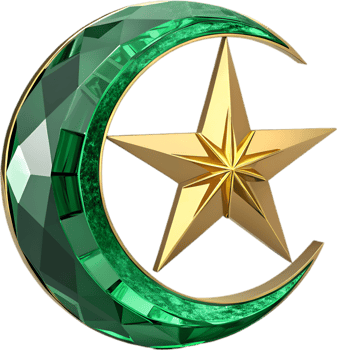 Crescent moon symbol and star for representing Islamic heritage. . png