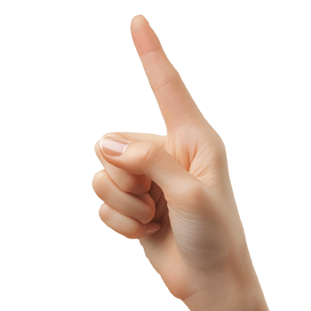 Upward-Pointing Hand Pose for Visual Projects png