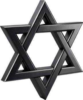 Spiritual Star of David representing Jewish faith and heritage. . png