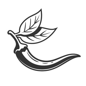 Chili pepper icon isolated on white vector