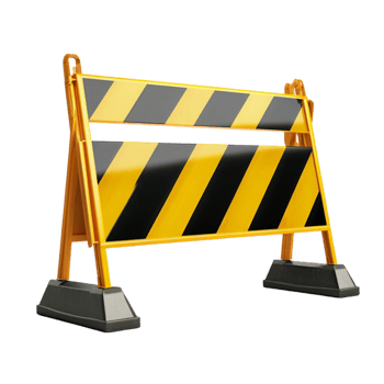 Yellow and Black Barricade on Transparent Background png