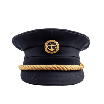 A Navy Captains Peaked Cap With Anchor Emblem png