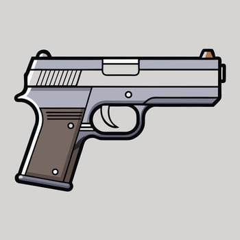 A gun on a gray background with a white background vector