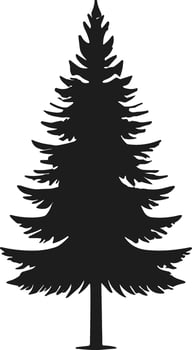 Silhouette of Pine Tree Illustration vector