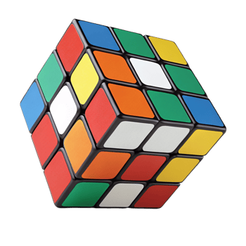 Colorful Rubik's Cube Puzzle in 3D Render png