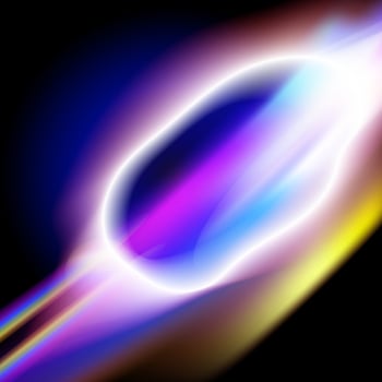 Abstract glowing shape with vibrant neon colors, light trails, and gradient effects on a dark background.Futuristic design background.Radiant Glow with Motion Blur in Cosmic Style. illustration vector