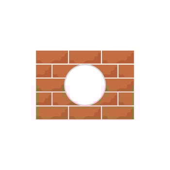 Brick wall with round hole illustration vector