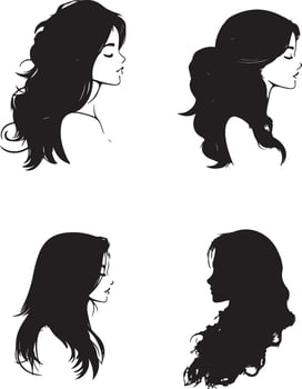 Versatile Set of Girl Silhouettes for Trendy Design and Illustration vector