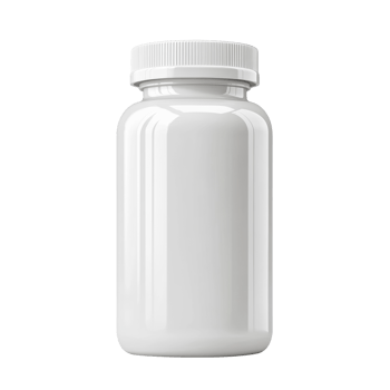 White Plastic Bottle Mockup for Supplements png