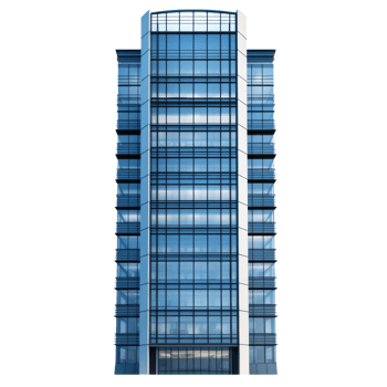 Modern Glass Office Building Architectural Design. cut out png