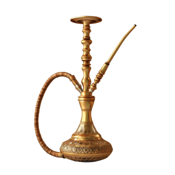 Ornate Golden Hookah Elegant Smoking Device png