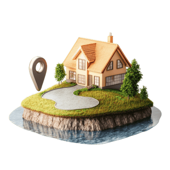 Island House Location Pinpoint Showing Suburban Home png