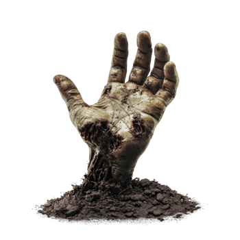 a zombie hand with its hand in the dirt png