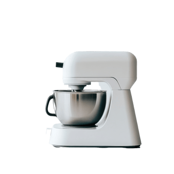 Modern kitchen mixer with metallic bowl on a clean Transparent background designed for baking and cooking tasks, Kitchen mixer isolated on a background png