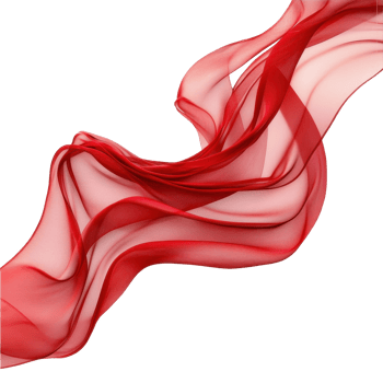 Flowing red wave fabric on a white backdrop showcasing elegance and movement in design, Flowing red wave cloth white background png
