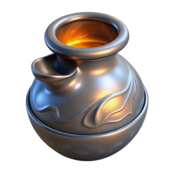 Glowing Metallic Vessel 3D Render Illustration png