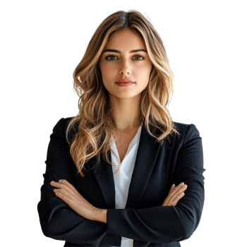 Confident businesswoman with arms folded on a white background, Businesswoman With Arms Folded isolated on white background png